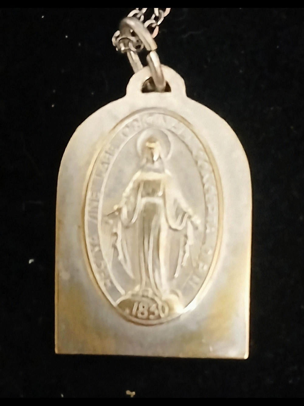 Gold Miraculous Medal Pendant Necklace - Classic Religious Charm